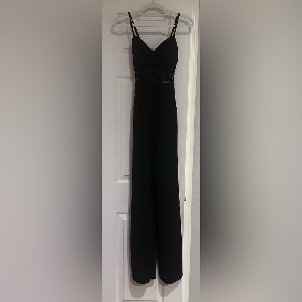 Black Lace Jumpsuit with Pockets
